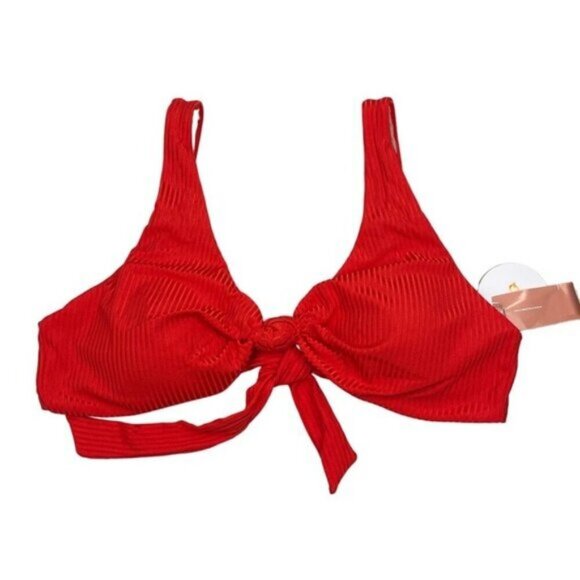 Pq Swim Women's Drew Knot Tie Halter Top Sz 14 Calypso - Picture 5 of 7